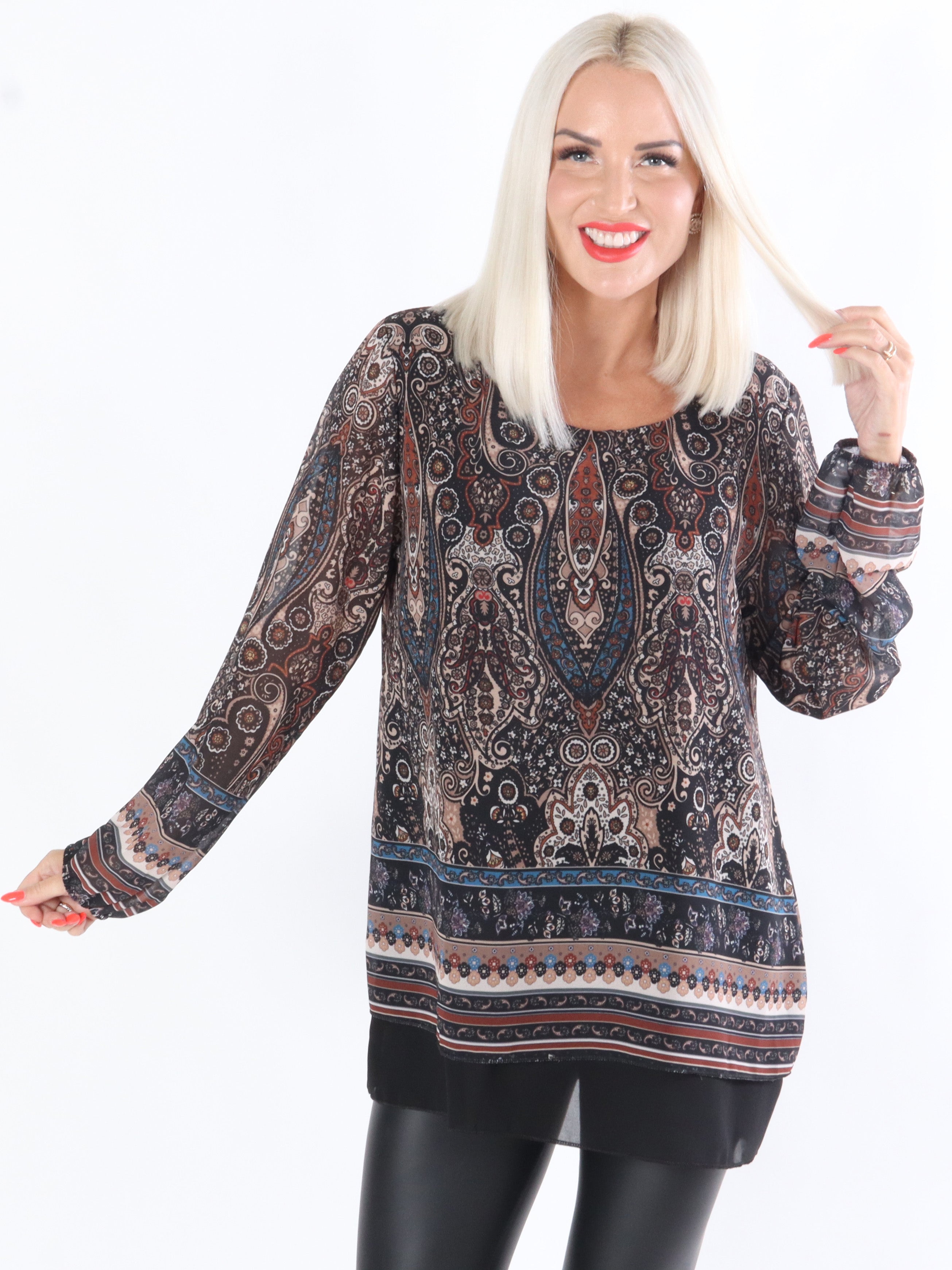 Dido - Tunika med mönstrad chiffong